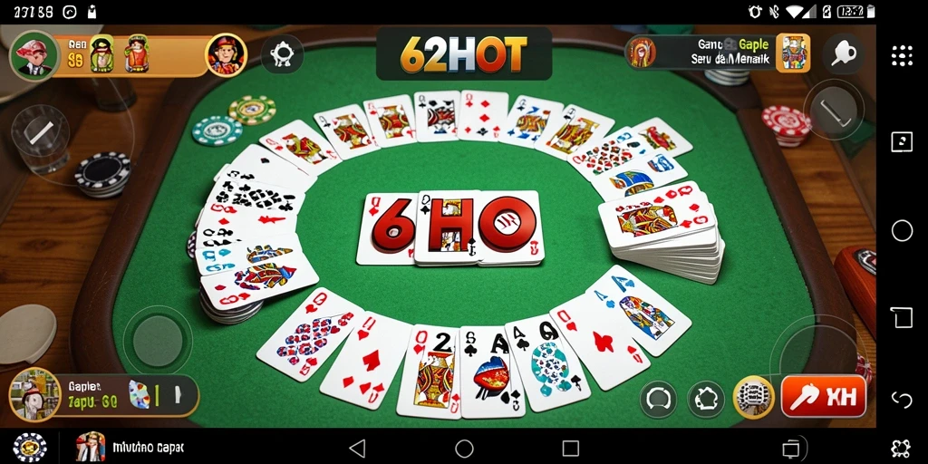 Screenshot gameplay Gaple menampilkan suasana seru dan interaksi antar pemain.