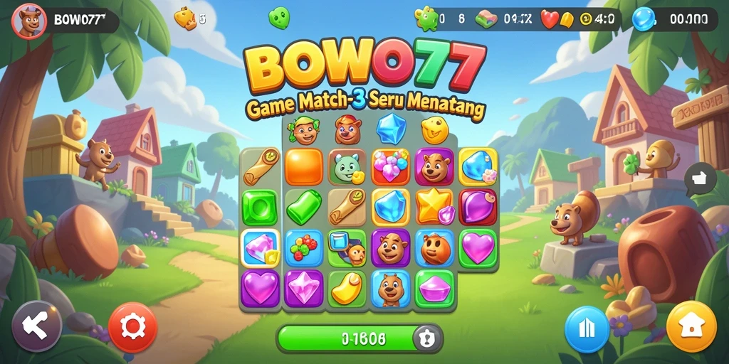 Tampilan gameplay seru BOWO77 dengan grafis menarik.