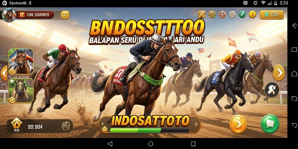 Tampilan menarik dari gameplay balapan INDOSATTOTO dengan berbagai mobil.