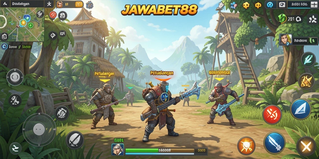 Screenshot utama menampilkan gameplay seru JAWABET88 dengan grafis menakjubkan.