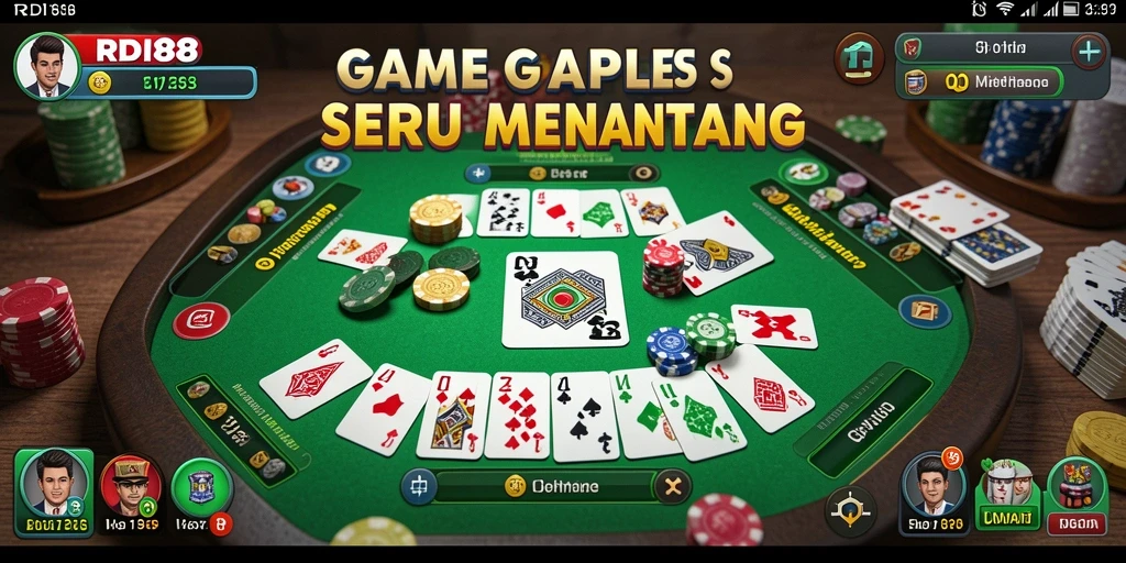 Screenshot gameplay RDI88 yang menampilkan suasana Gaple yang seru.