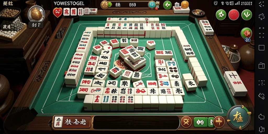 Tangkapan layar gameplay <strong>YOWESTOGEL</strong> menampilkan keseruan permainan Mahjong.