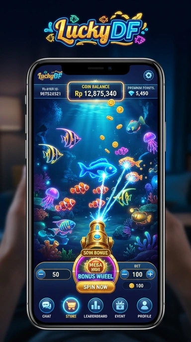 Cuplikan layar aplikasi luckydf menunjukkan antarmuka yang sederhana dan mudah digunakan.